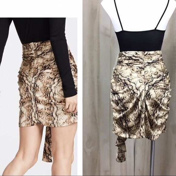 Ronny Kobo Lauryn Snake Skin Draped Animal Print Mini Skirt New Size Medium - Picture 4 of 8